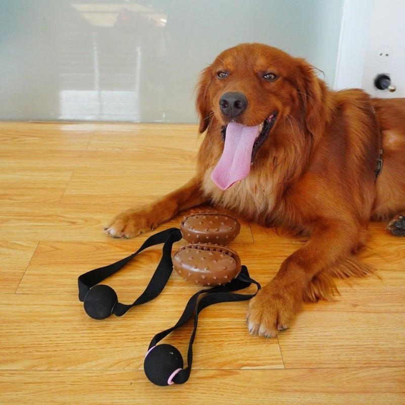 Juguete Forma Grano de Café para Perro Mascota  Limpieza Dientes, Cuerda con Nudo.