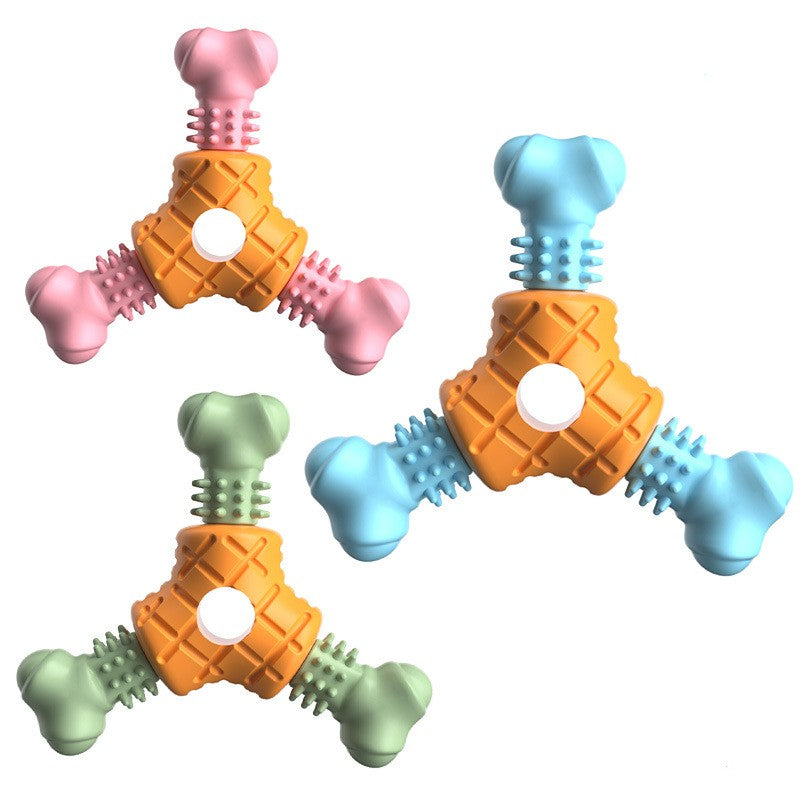 Juguete para Perro Mascota Triangle Meat TPR para Morder y Limpieza Dientes
