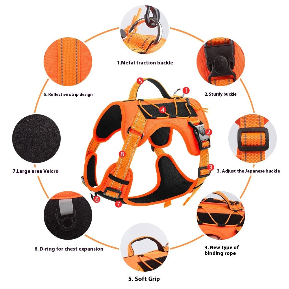 Arnés Reflectante Resistente Antitirones para Perro Mascota