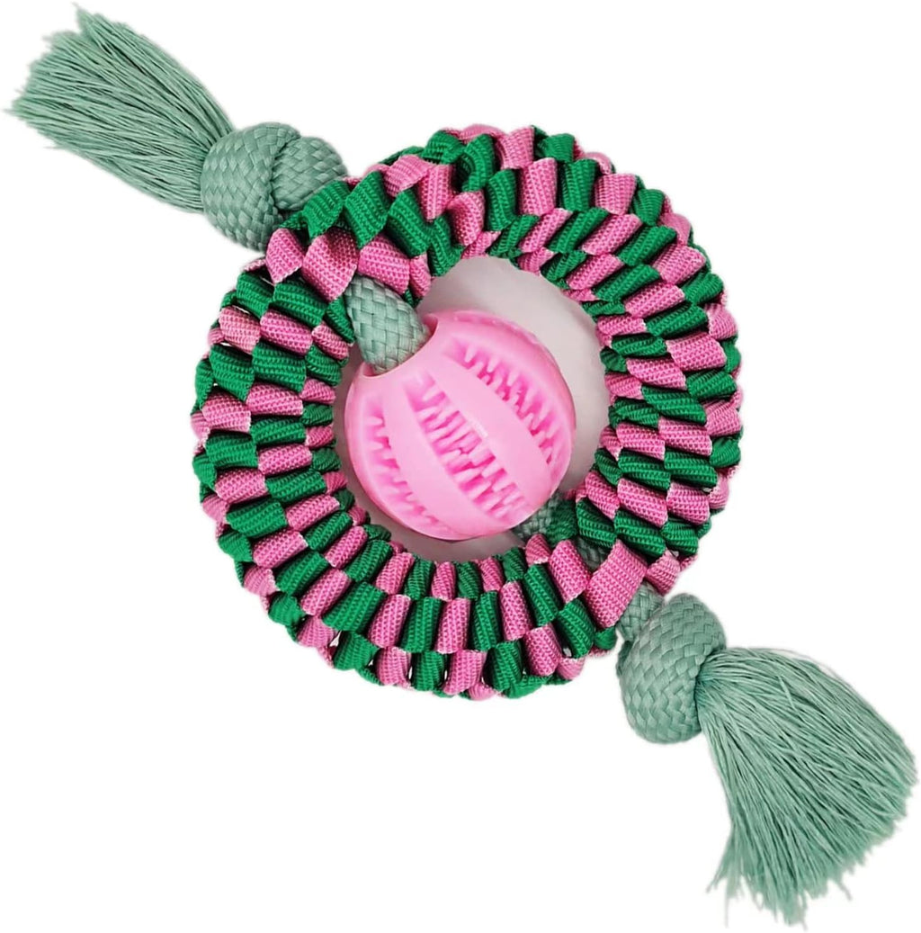 Juguete Masticable para Perro Pelota Dispensadora de Comida Cuerda Nailon Trenzado