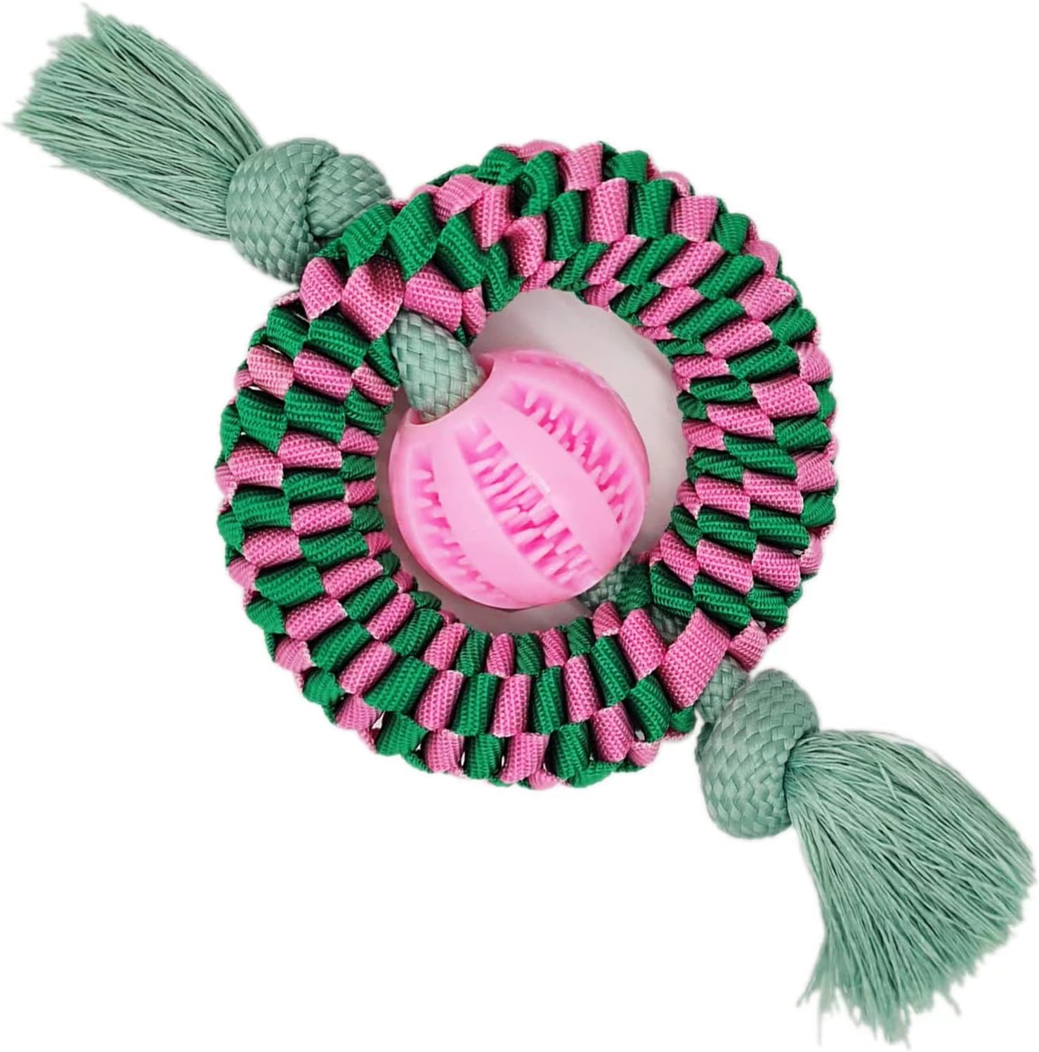 Juguete Masticable para Perro Pelota Dispensadora de Comida Cuerda Nailon Trenzado