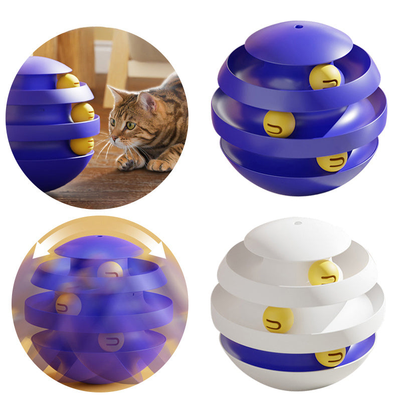 Juguete Interactivo 3 Niveles Gato Plataforma Giratoria Forma Pelota