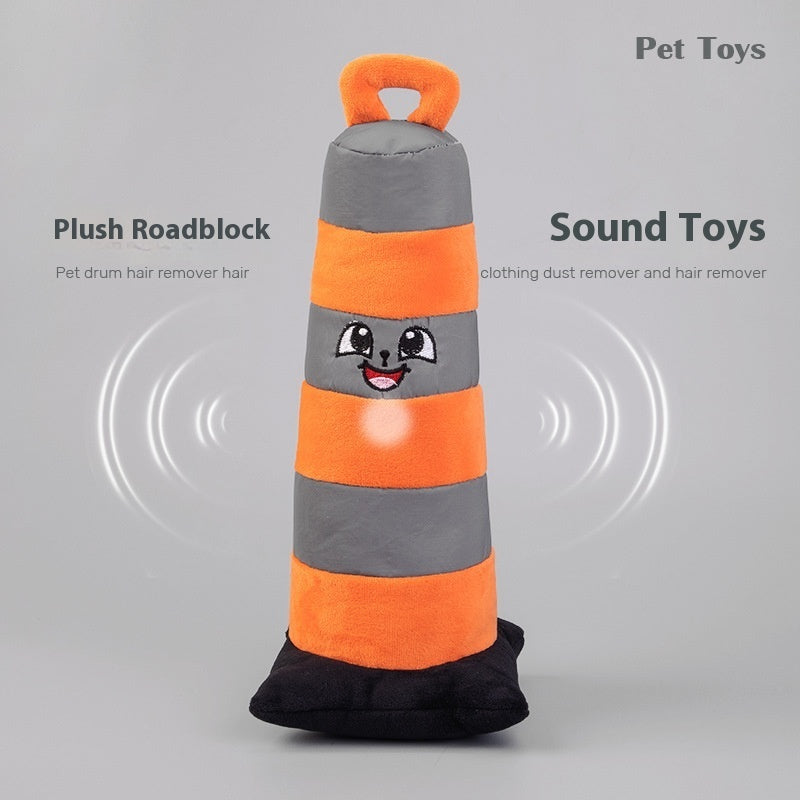 Cono Señalizacion de Carretera de Juguete Peluche para Perro Resistente a Mordeduras