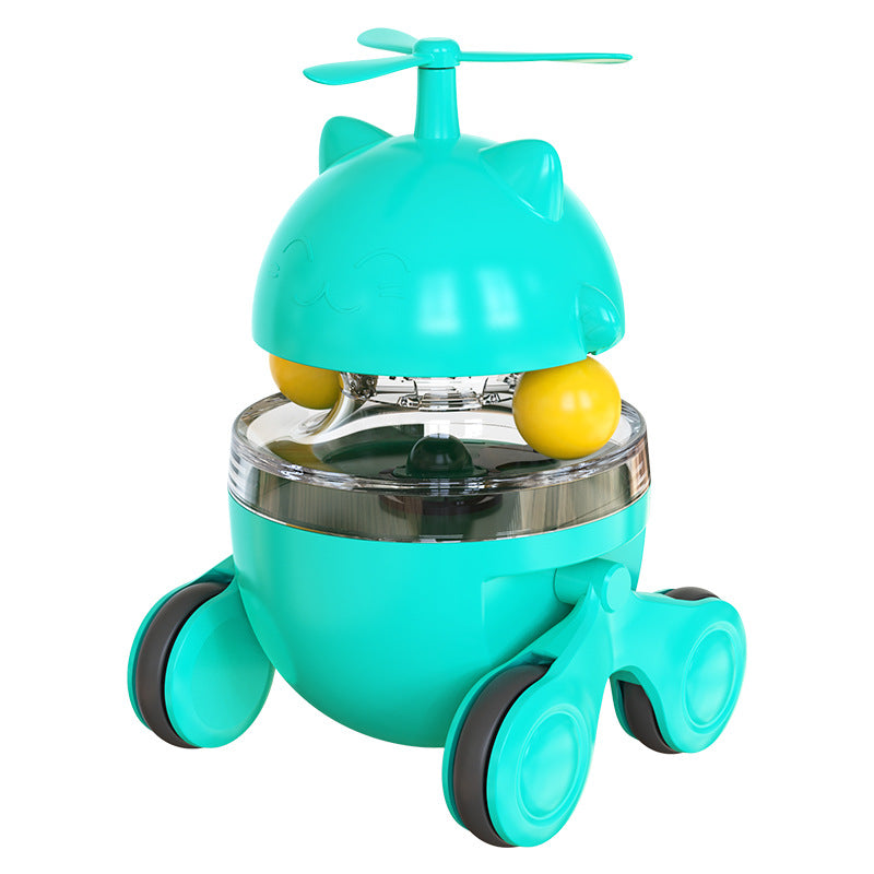 Juguete Gato Vaso Coche Helicóptero Giratorio Dispensador de Comida.