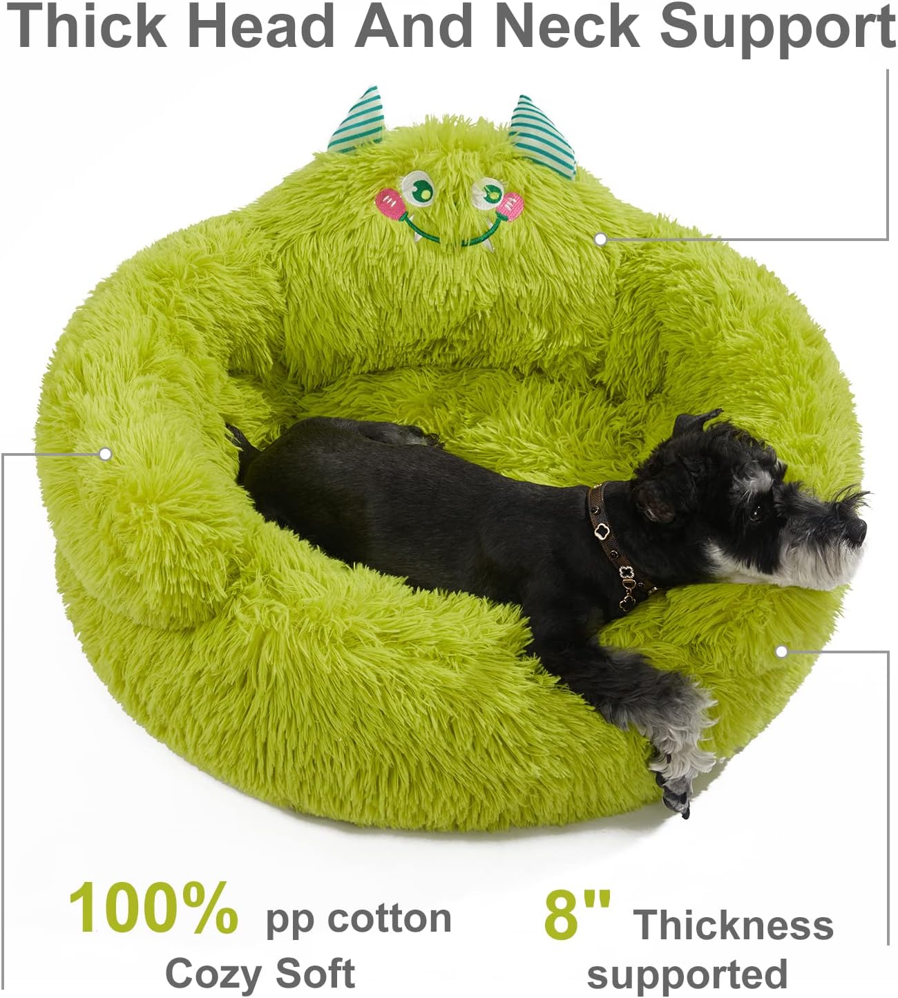 Cama Relajante para Perro y gato con Respaldo Alto y Forma de Donut.