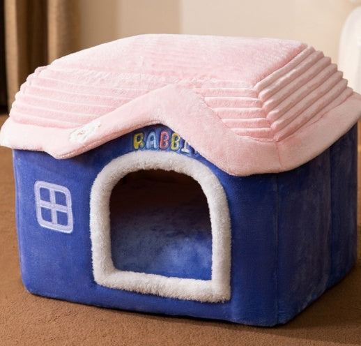 Caseta Felpa Plegable de Invierno para Perro Gato