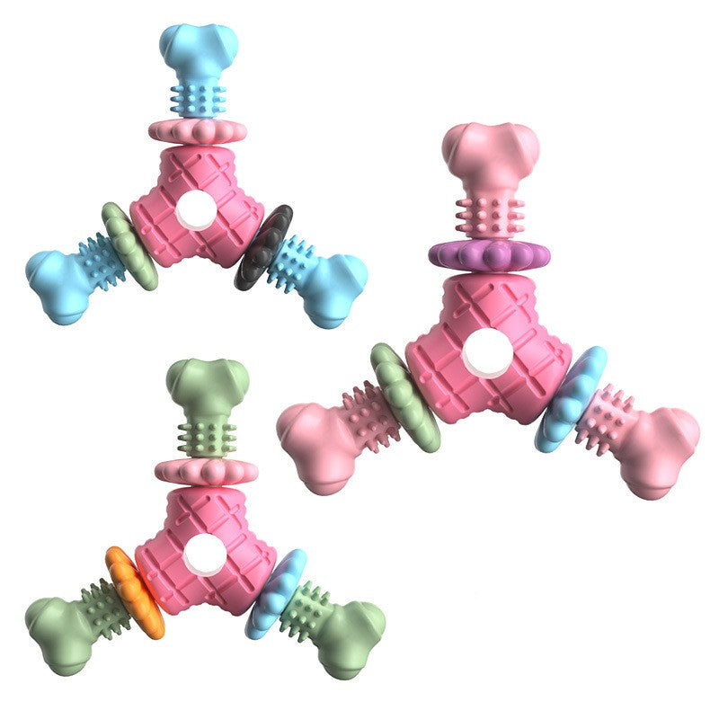 Juguete para Perro Mascota Triangle Meat TPR para Morder y Limpieza Dientes