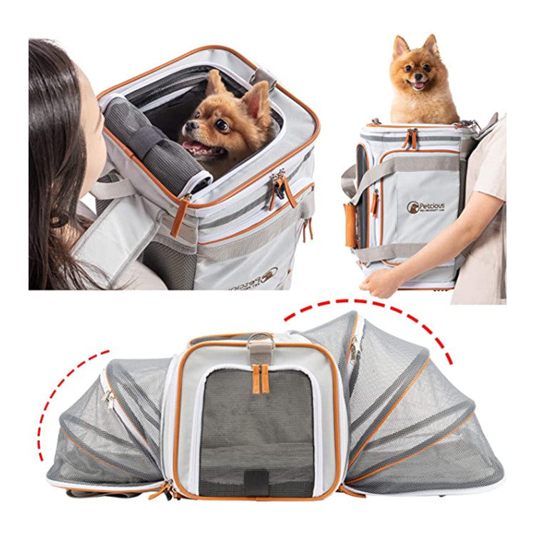 Mochila Transporte Extensible Mini Parque Portátil para Perro Pequeño y Gato