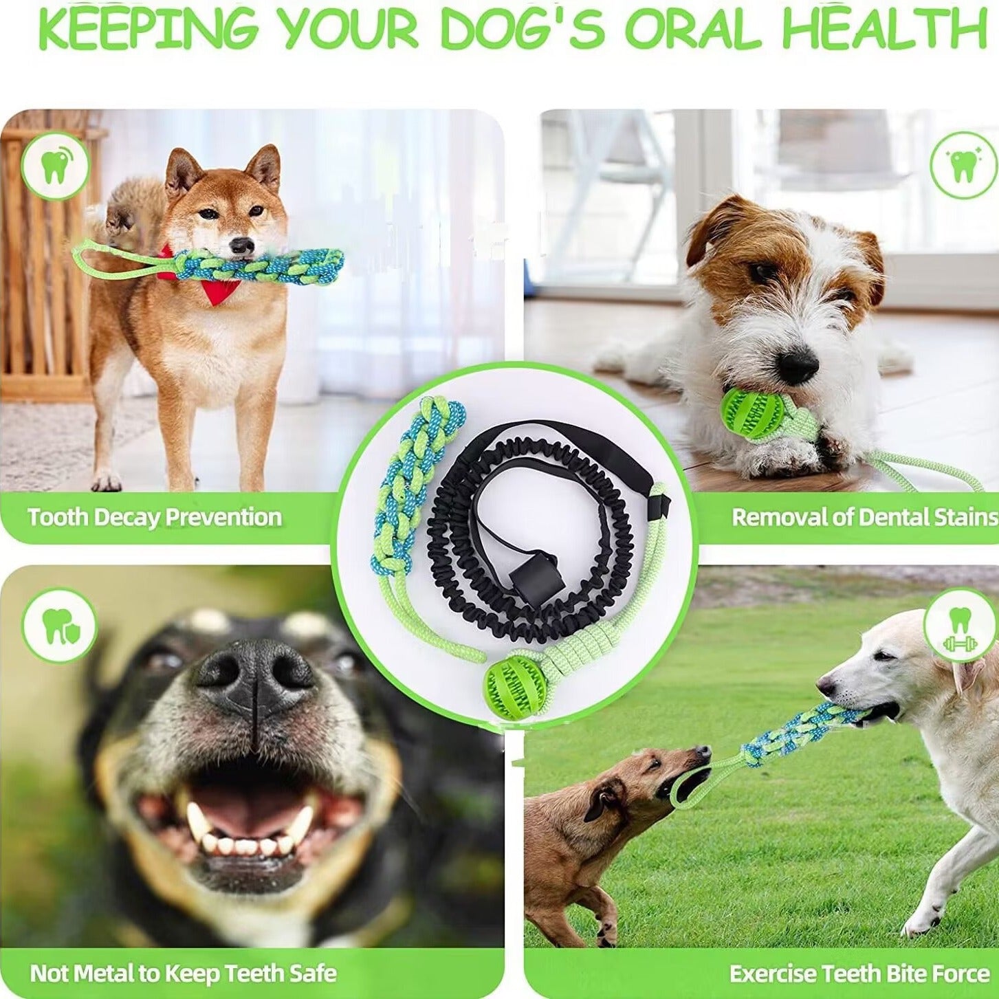 Juguete para Perro de Cuerda Extensible para Morder uso Interior y Exterior