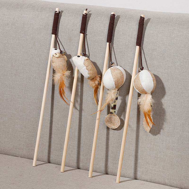 Juguete Divertido para Gato con Palo de Madera