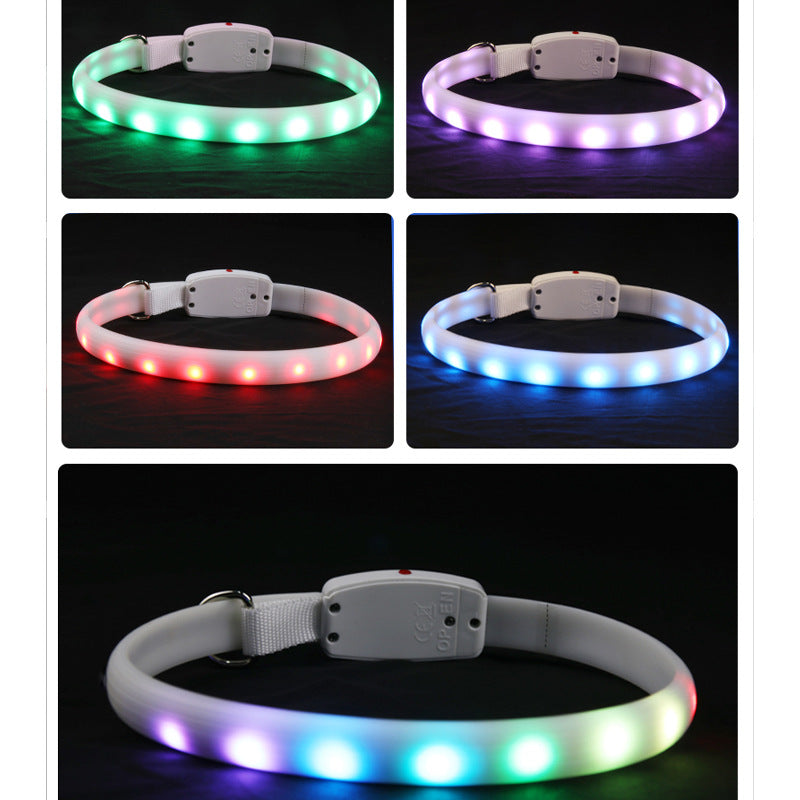 Collar Luminoso LED para Perro, Recargable por USB,  Luces Intermitentes