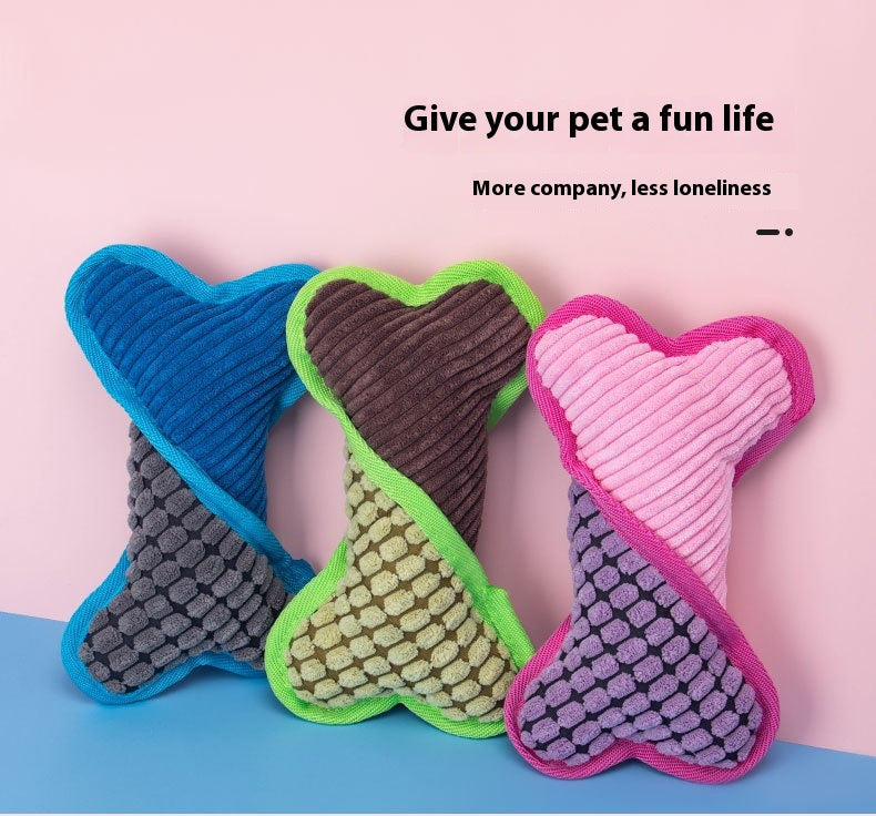 Juguete Hueso de Peluche con Sonido para Perro y Gato