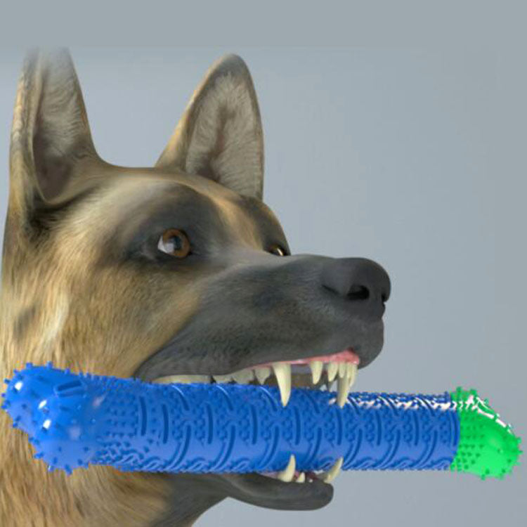 Juguete Limpiador Dientes Azul-Verde para Mascota Palo de Cepillado.