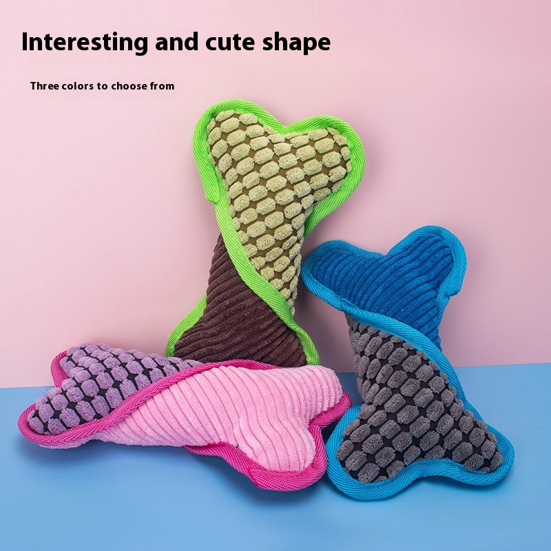 Juguete Hueso de Peluche con Sonido para Perro y Gato