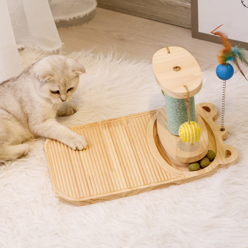 Rascador Interactivo para Gato Madera Maciza Modelos a elegir