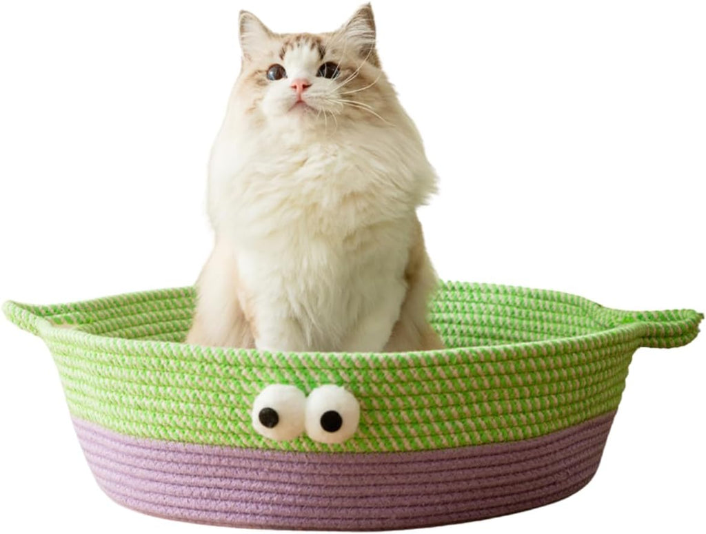 Cama Rascadora Redonda de Cuerda de Algodon Tejida para Gato