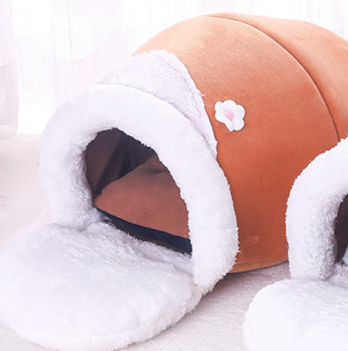 Cama Nido Semicerrada 3 en 1 para Gato Perro Mascota