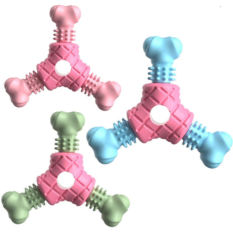 Juguete para Perro Mascota Triangle Meat TPR para Morder y Limpieza Dientes