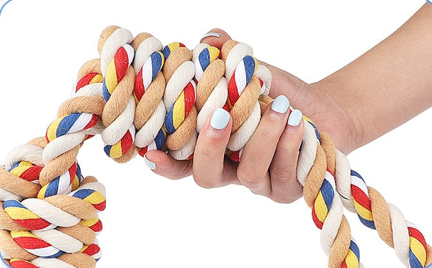 Juguete de Cuerda de Algodón Trenzada Limpieza de Dientes para Perro Mascotas