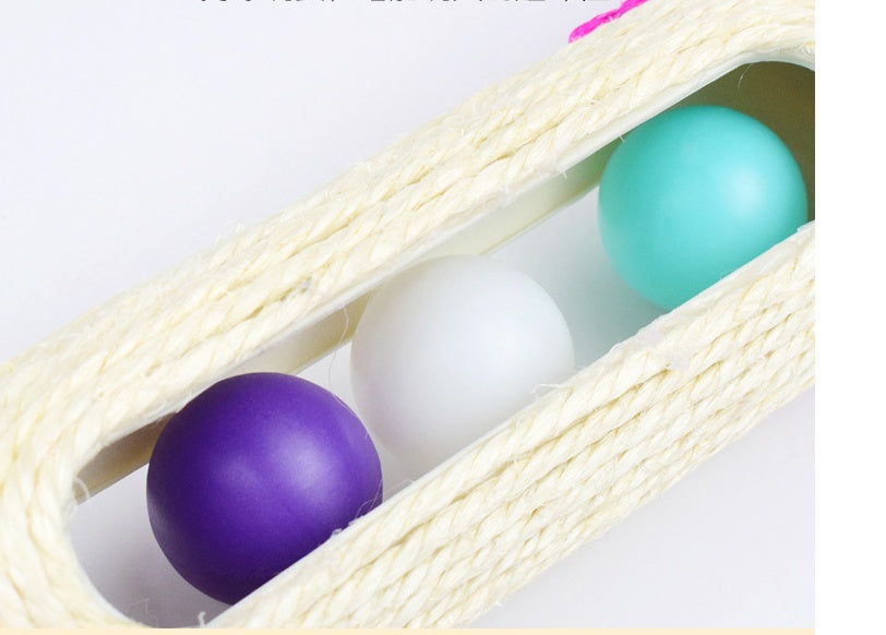 Tambor Largo de Sisal  Tres Bolas para Gato