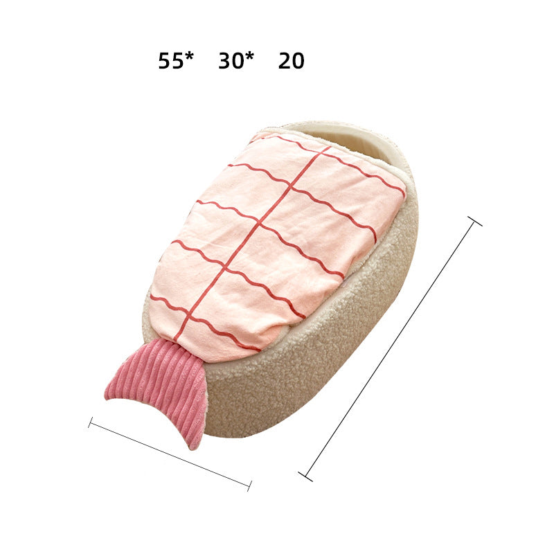 Cama Colchón para Mascotas con forma de Sushi Extraíble y Cálido