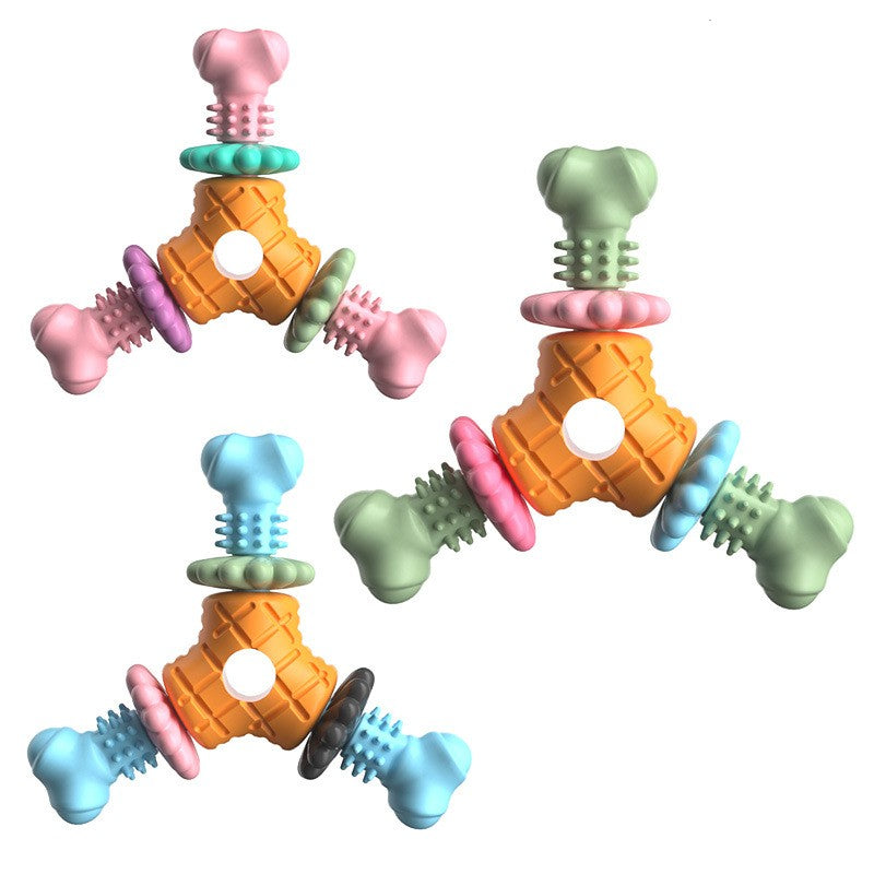 Juguete para Perro Mascota Triangle Meat TPR para Morder y Limpieza Dientes