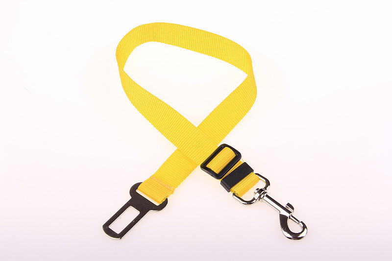 Cinturón de seguridad para perro en coche color amarillo ajustable