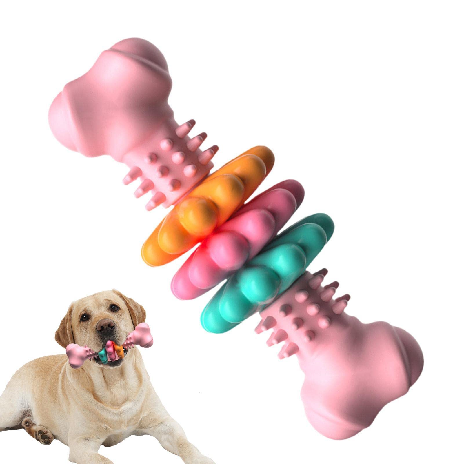 Juguete Masticable para Perro Tipo Hueso Limpieza Dientes, Indestructible, TPR Alta Calidad