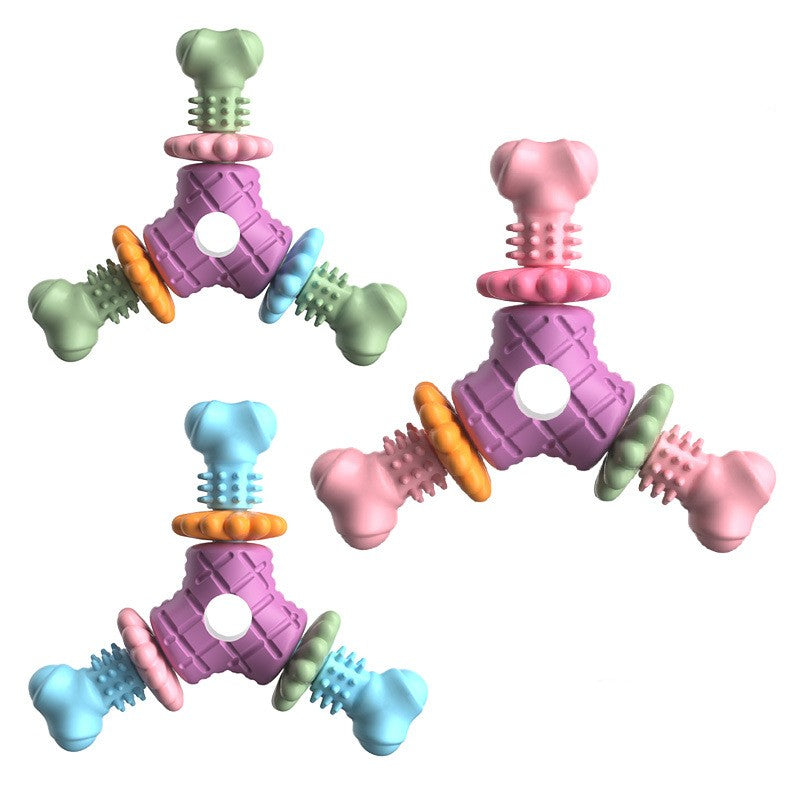 Juguete para Perro Mascota Triangle Meat TPR para Morder y Limpieza Dientes