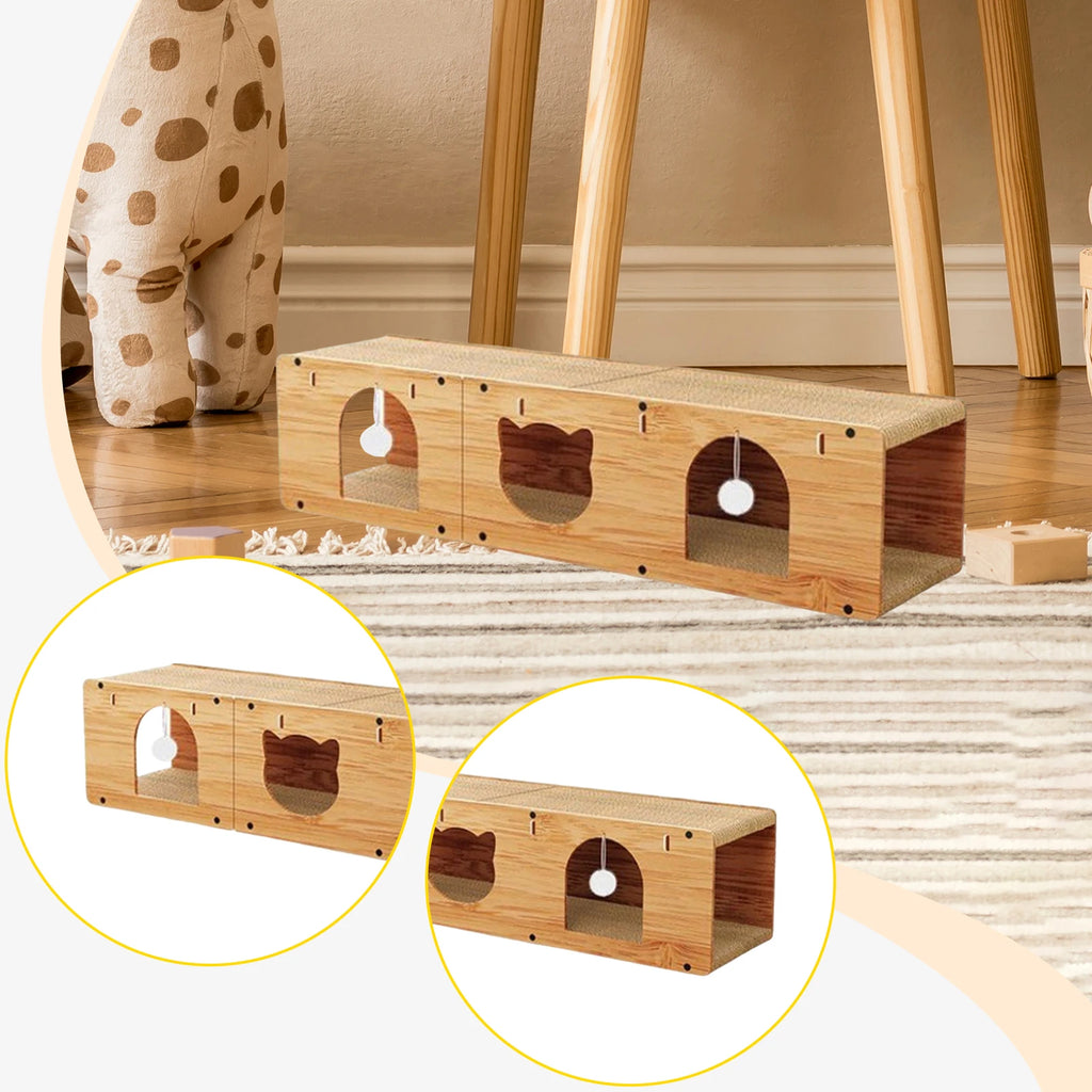 Túnel para gatos, rascador, resistente, multiusos, ideal para regalar a gatitos. Juguete interactivo para gatos.
