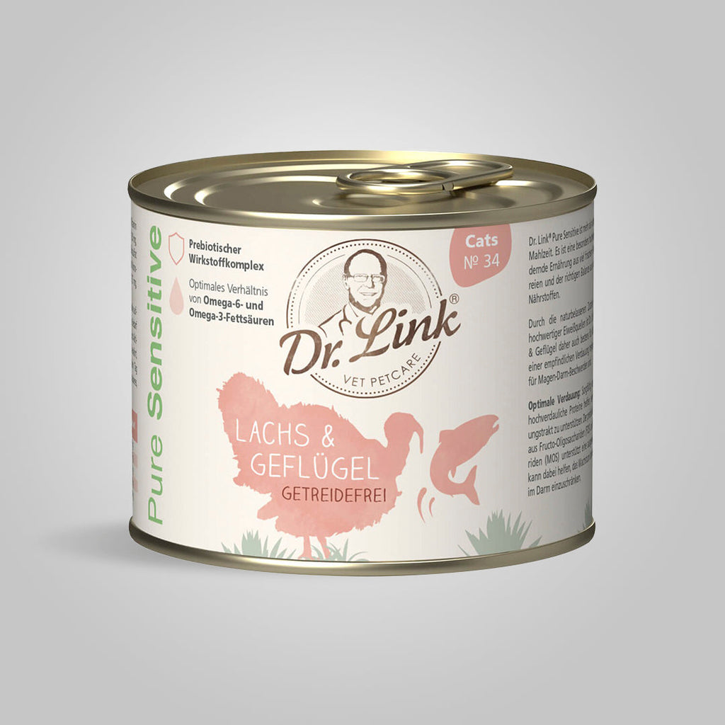 Lata de Comida Húmeda Carne de Aves de Corral y Salmón 100% Natural para Gato