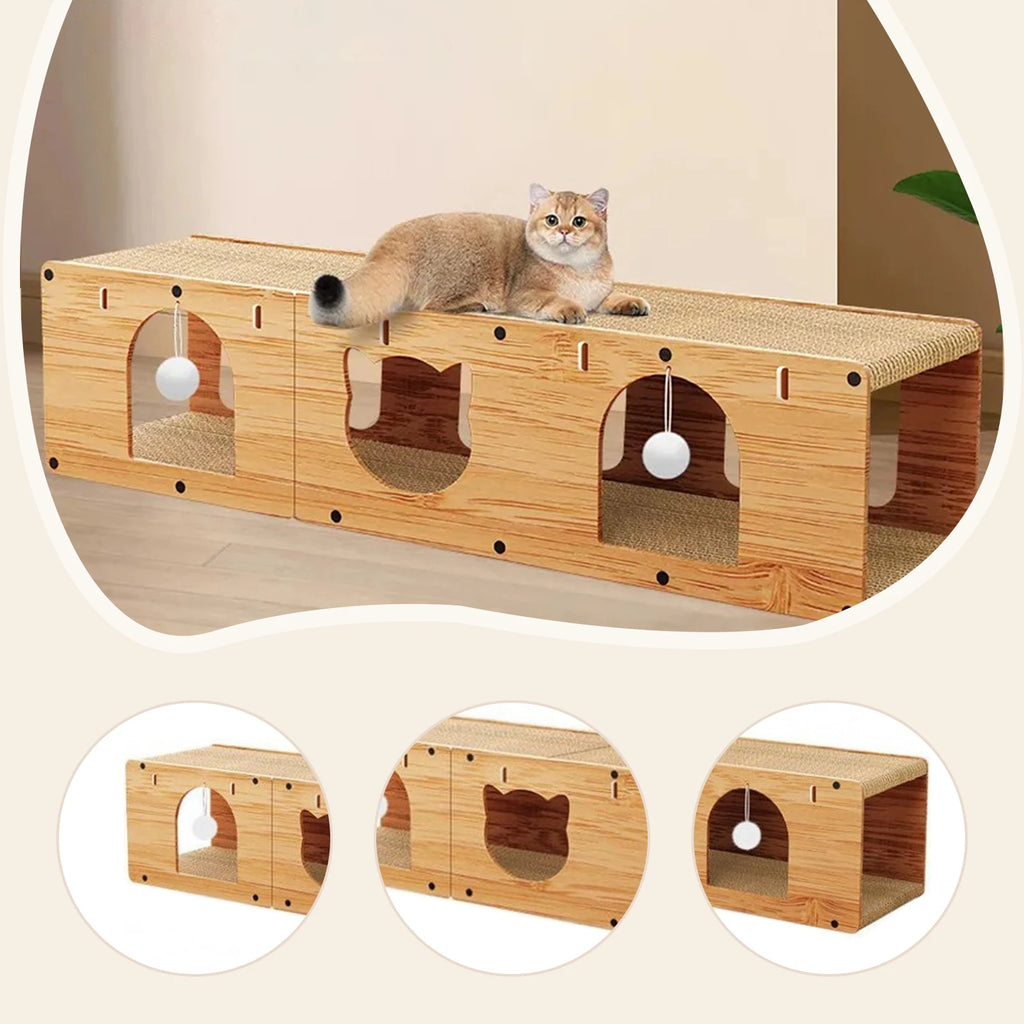 Túnel para gatos, rascador, resistente, multiusos, ideal para regalar a gatitos. Juguete interactivo para gatos.