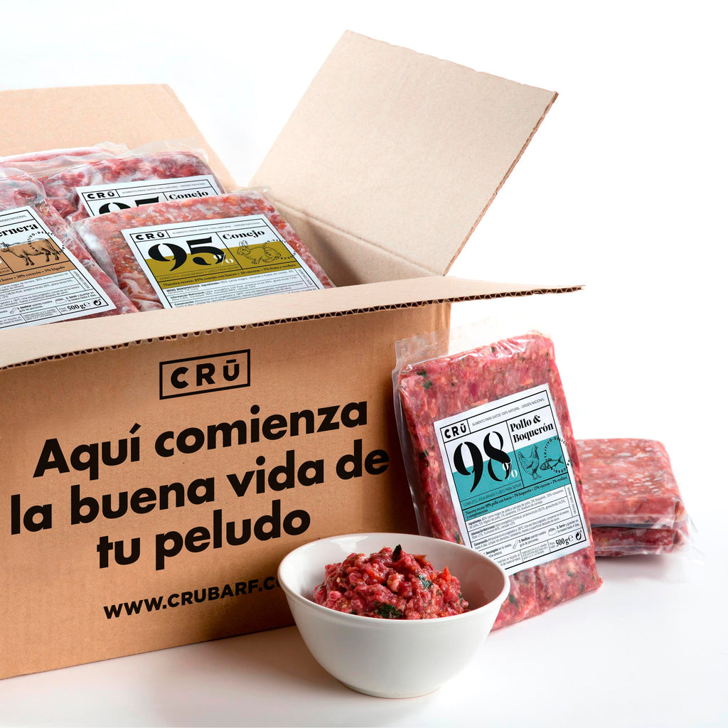 Super CRU Box Dieta BARF para Gato 24 paquetes 500 Gramos