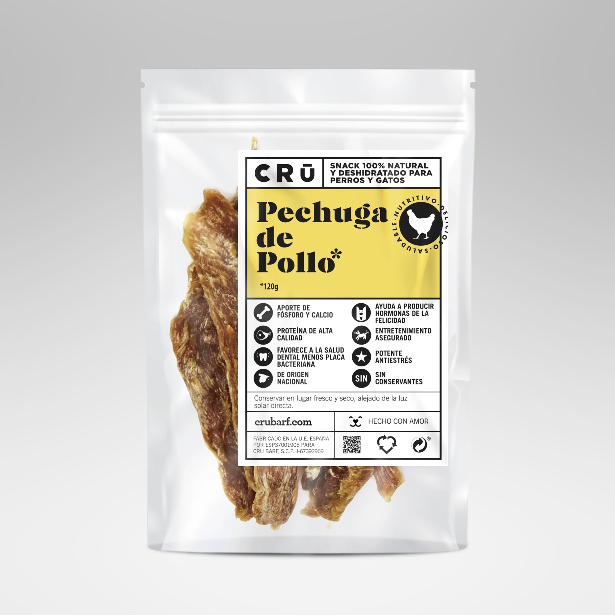 Snacks de Pechuga de Pollo Deshidratada 100% Natural