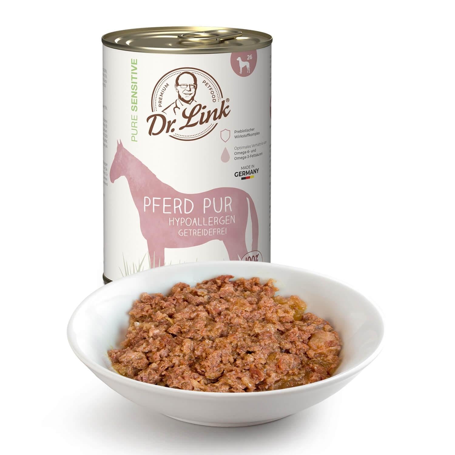 Lata de Comida Cocinada Carne de Caballo 100% Natural para Perro