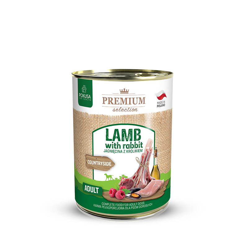 Lata de Comida Cocinada para Perro - Carne de Cordero y Conejo 100% natural