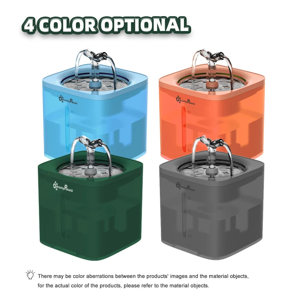 Fuente de agua automática de 2 litros para gatos, con filtro y dispensador. Bebedero inteligente para gatos, gatitos, cachorros y perros.