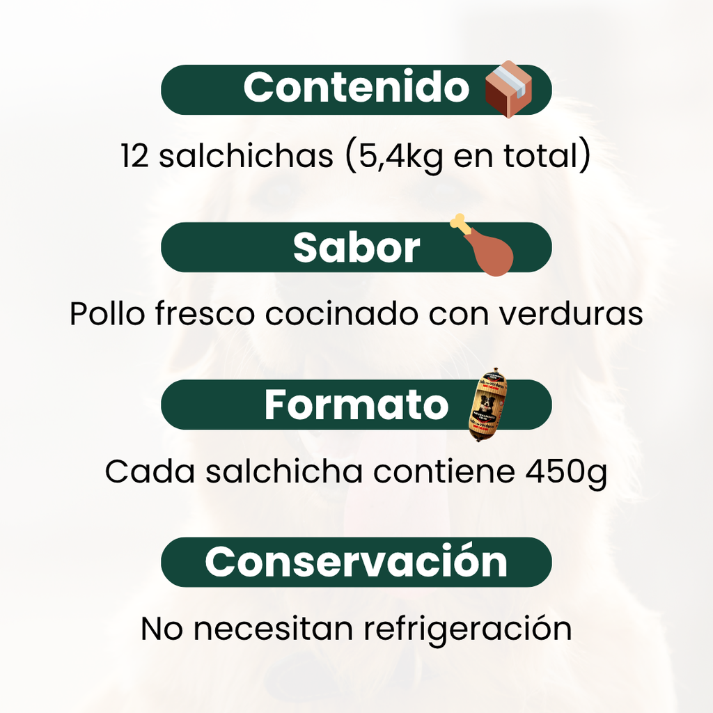 Menú x12  Perro- 5,4 Kg Pollo fresco con verduras