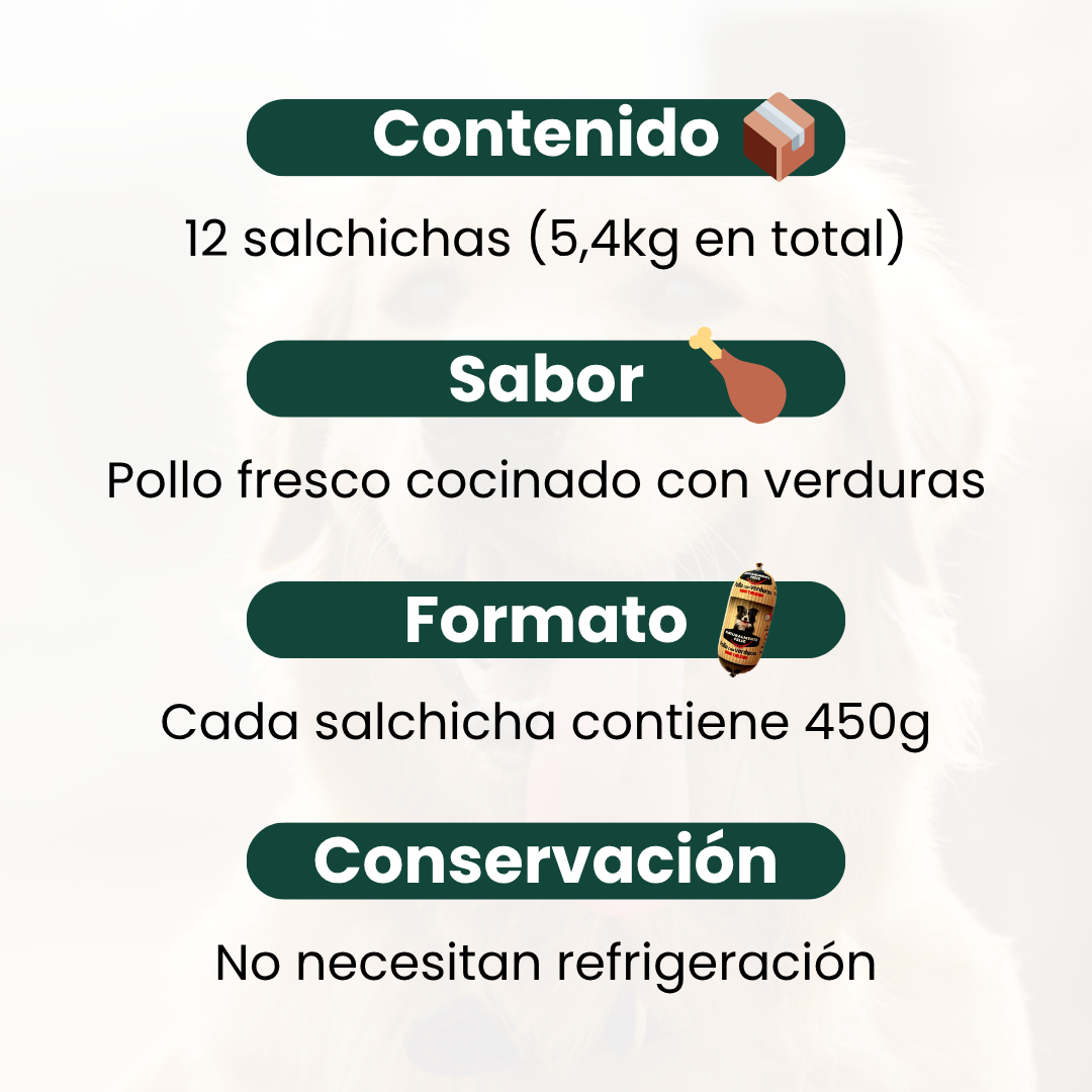 Menú x12  Perro- 5,4 Kg Pollo fresco con verduras