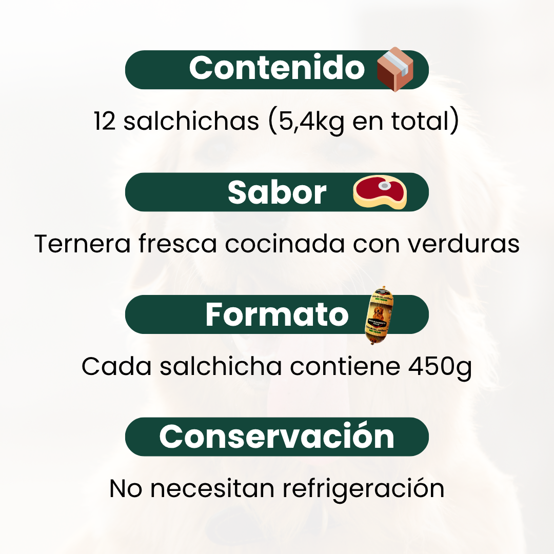 Menú x12 Perro - 5,4 Kg Ternera fresca con verduras