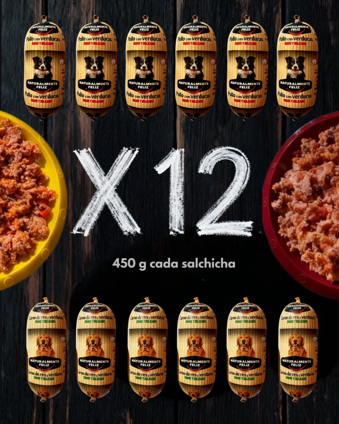 Menú x12 Perro - 5,4 Kg Mix de Pollo y Ternera Fresca con Verduras