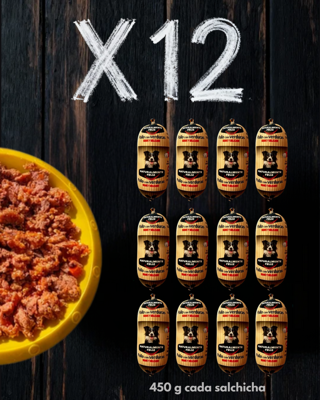 Menú x12  Perro- 5,4 Kg Pollo fresco con verduras