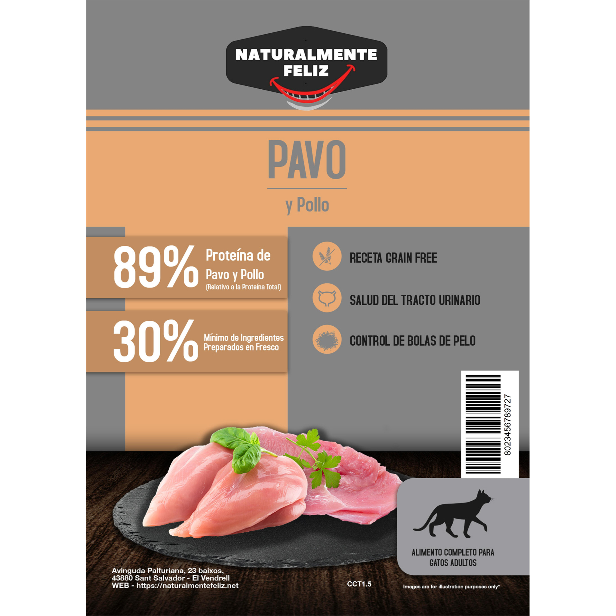 Pienso Gato de Pavo y Pollo 100% Natural: 1,5 Kg La Mejor Opción para el Bienestar y la Salud de tu Gato