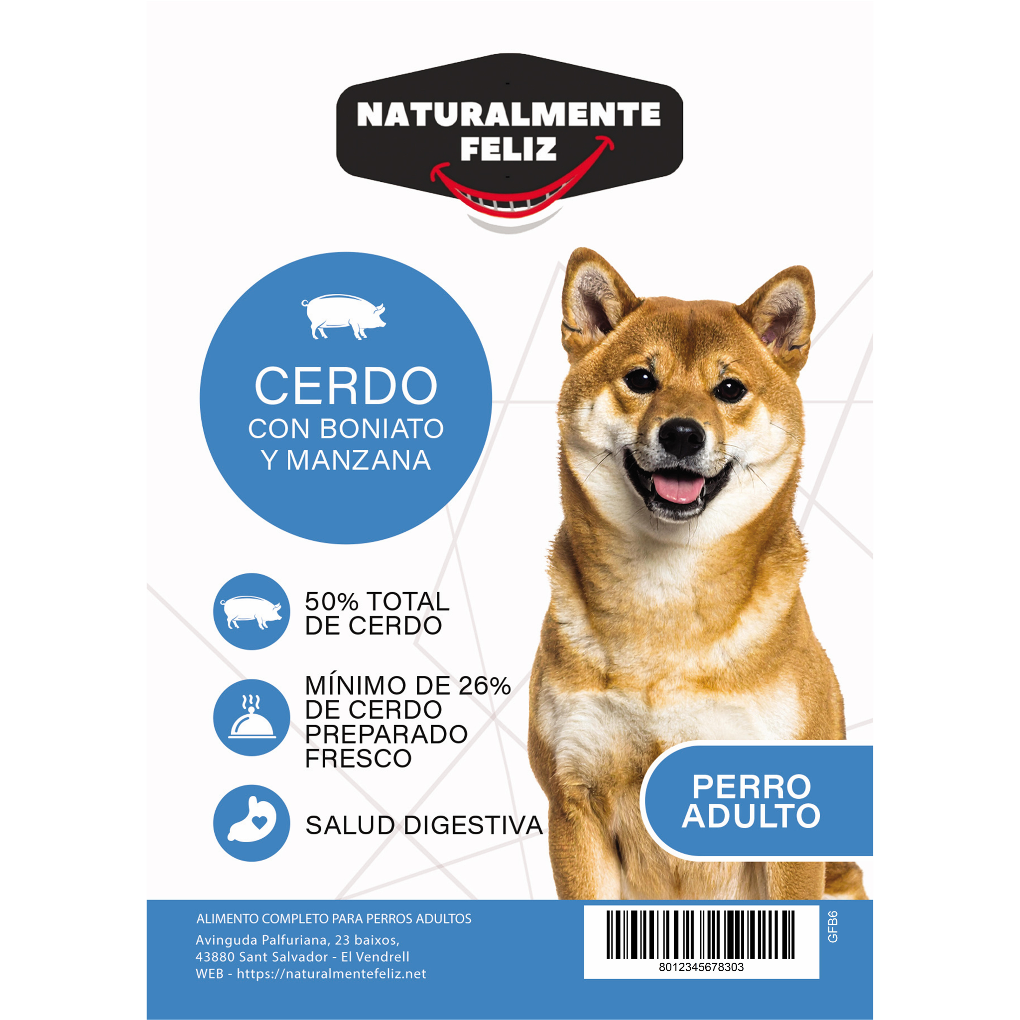 Pienso Perro, Cerdo con Manzana  – 6 kg  Pienso Sin Cereales Perro Adulto