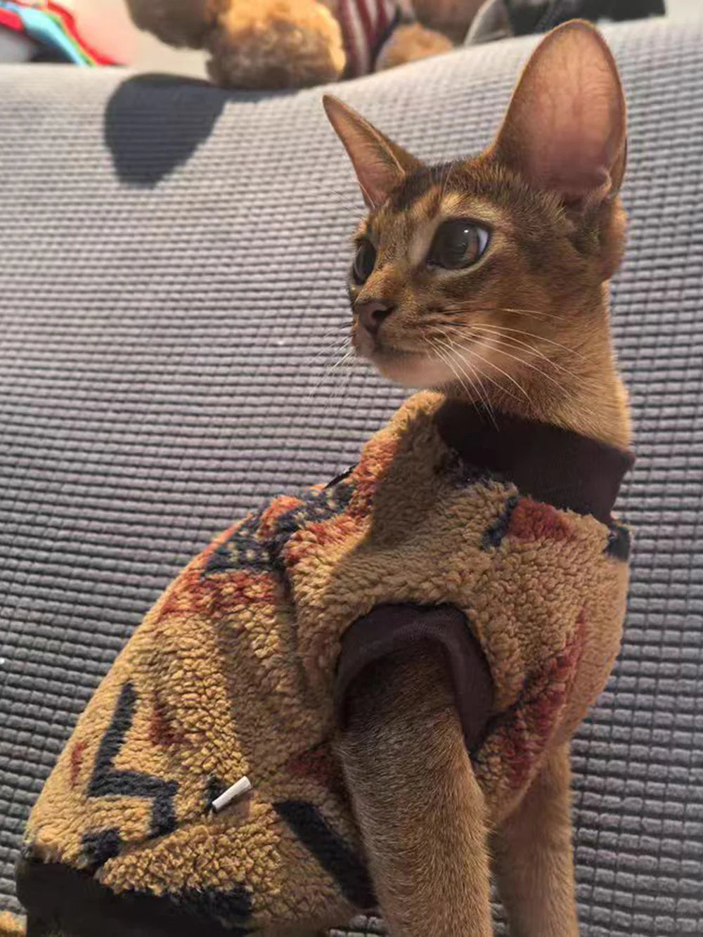 Suéter para gatos y cachorros, ropa de otoño e invierno para mascotas, suéter de forro polar para perros pequeños, gatos, gatitos y gatos esfinge.