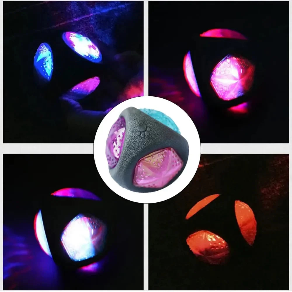 Pelotas interactivas para perros con sonido, destellos y luces LED. Juguetes masticables para perros que mastican con fuerza. Pelotas luminosas y saltarinas para cachorros.