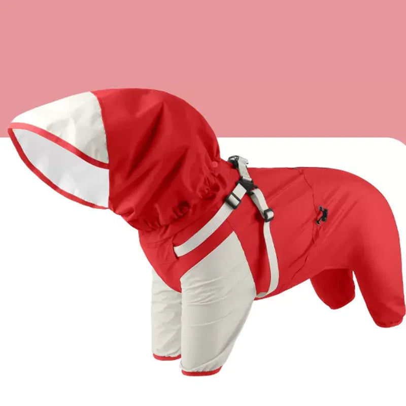 Abrigo impermeable para mascotas, chaqueta con capucha para cachorros, ideal para días lluviosos y para exteriores.