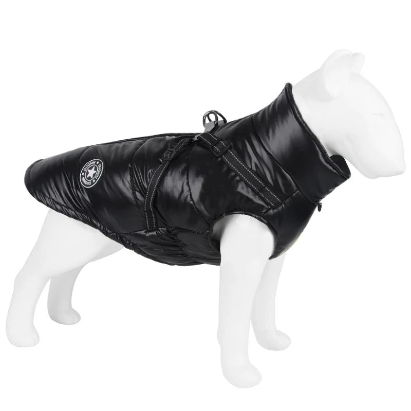 Chaqueta para perro con arnés, ropa de invierno cálida para perros pequeños y medianos, impermeable, para mascotas, disfraz para chihuahua y bulldog francés