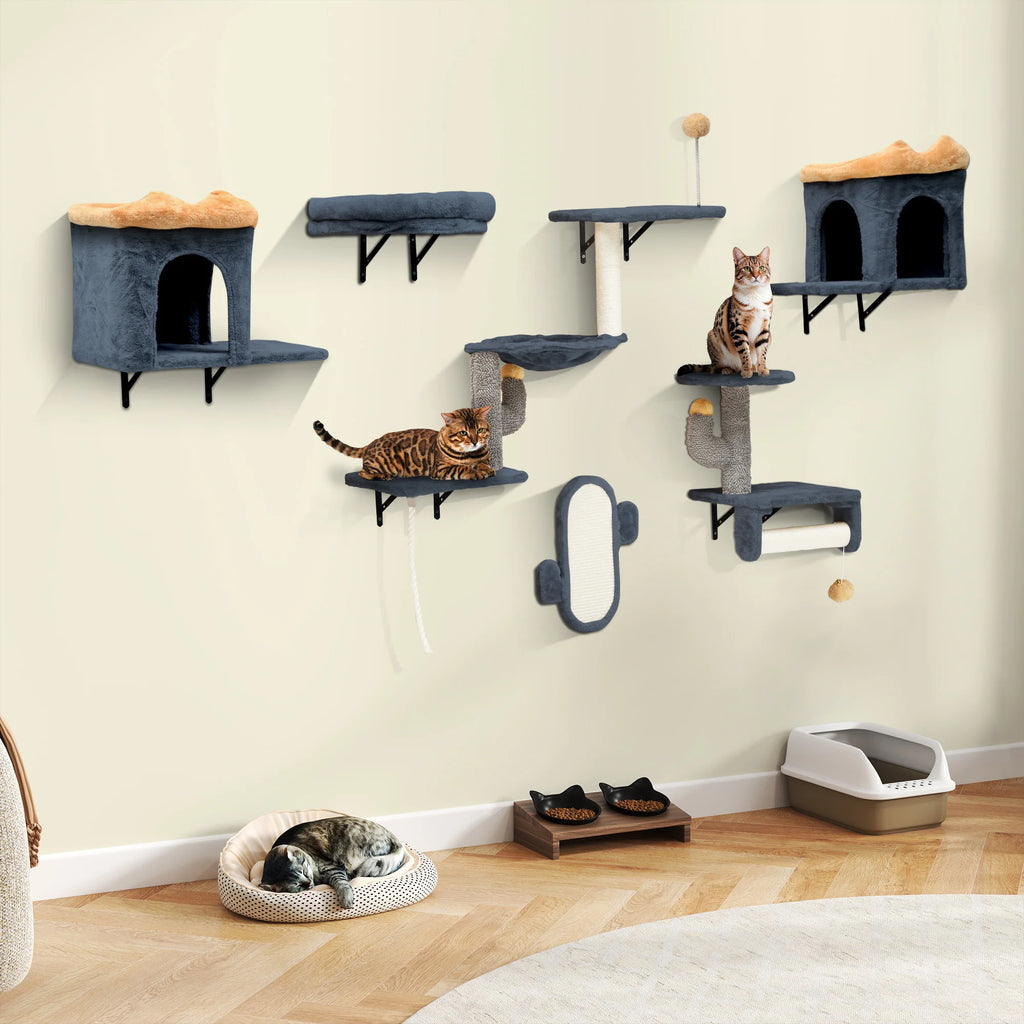 Juego de escalada de pared para gatos, de 7 piezas