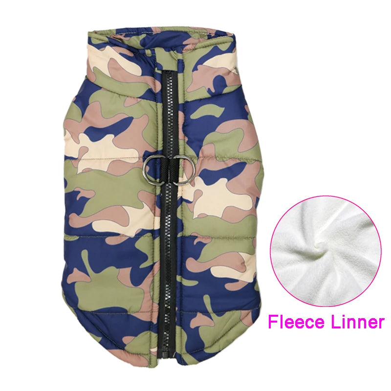 Chaleco acolchado impermeable con cremallera para perros pequeños, medianos y grandes (Pug, Chihuahua, Bulldog Francés).